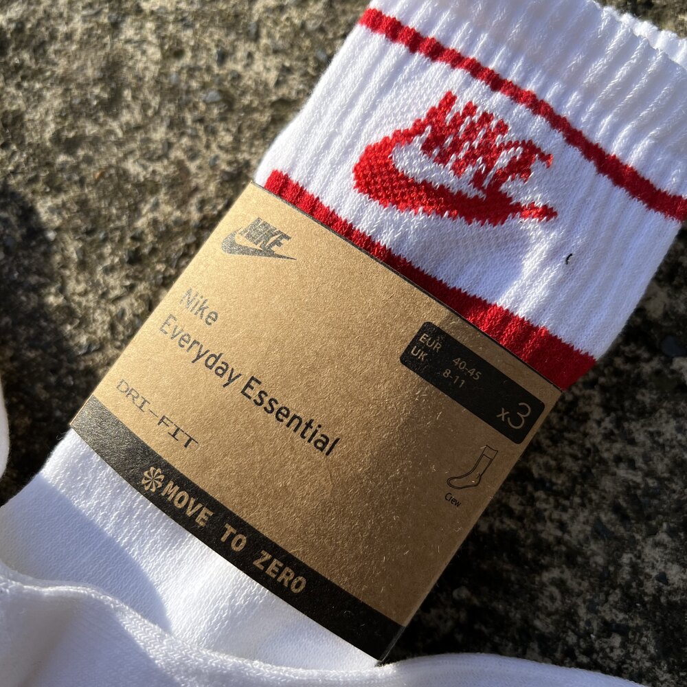 Nike Crew Çorap 3’lü Paket Beyaz-Kırmızı 8310