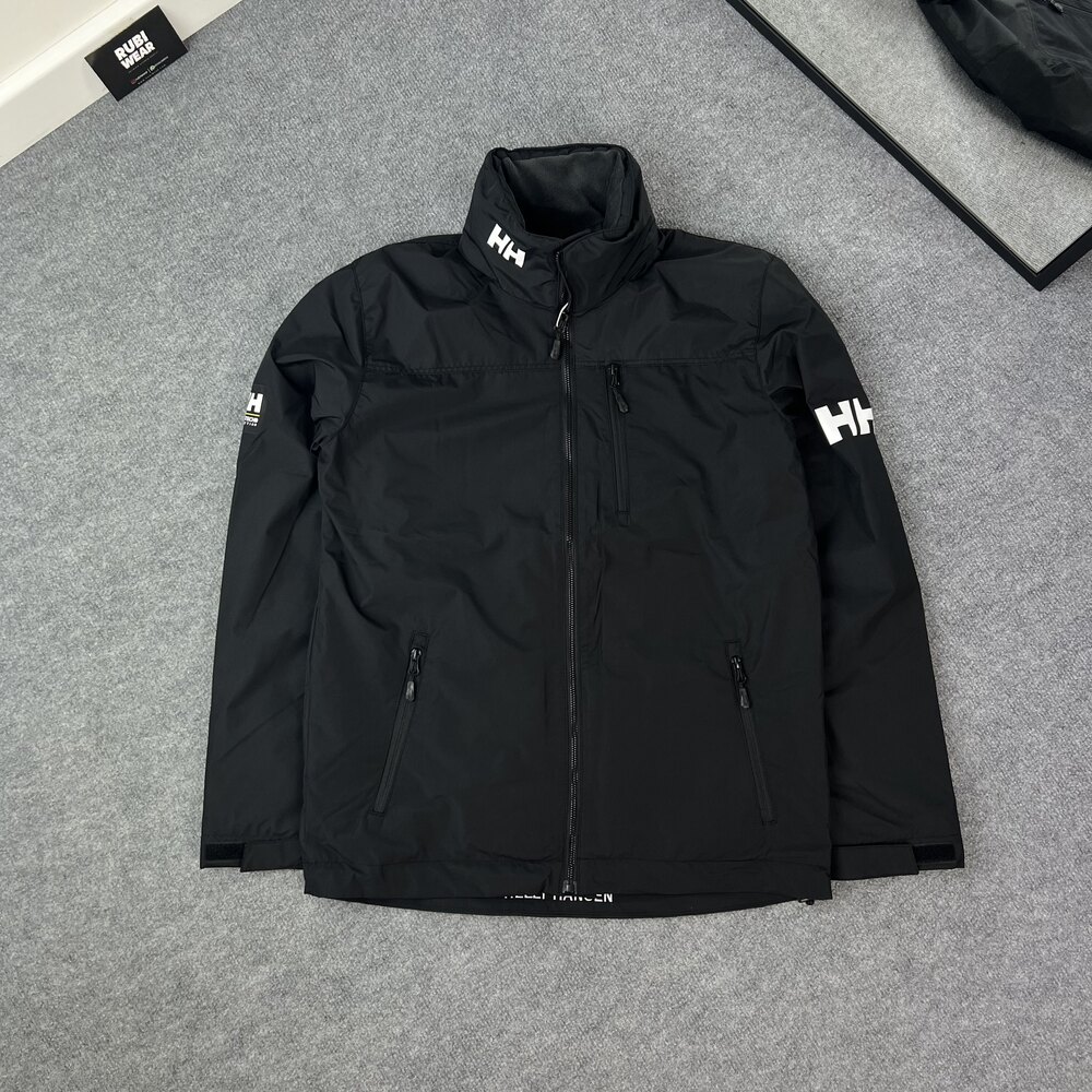 YENİ SEZON HH Polarlı Gizli Kapüşonlu Crew Mont Siyah 8361