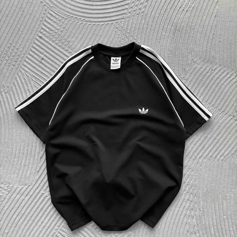 Adidas 3 Şeritli Premium Oversize T-Shirt Siyah 8499
