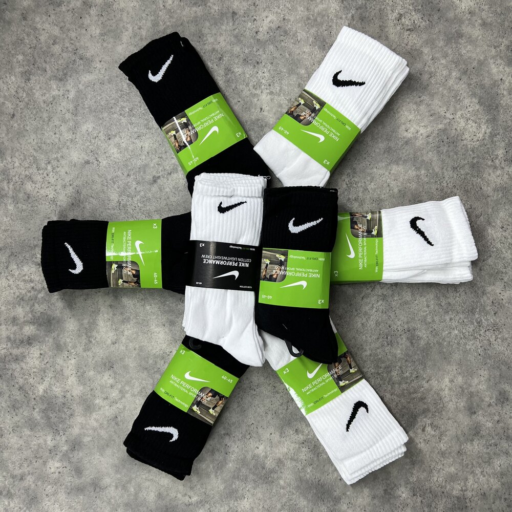 Nike Crew Çorap 3’lü Paket Siyah 8159