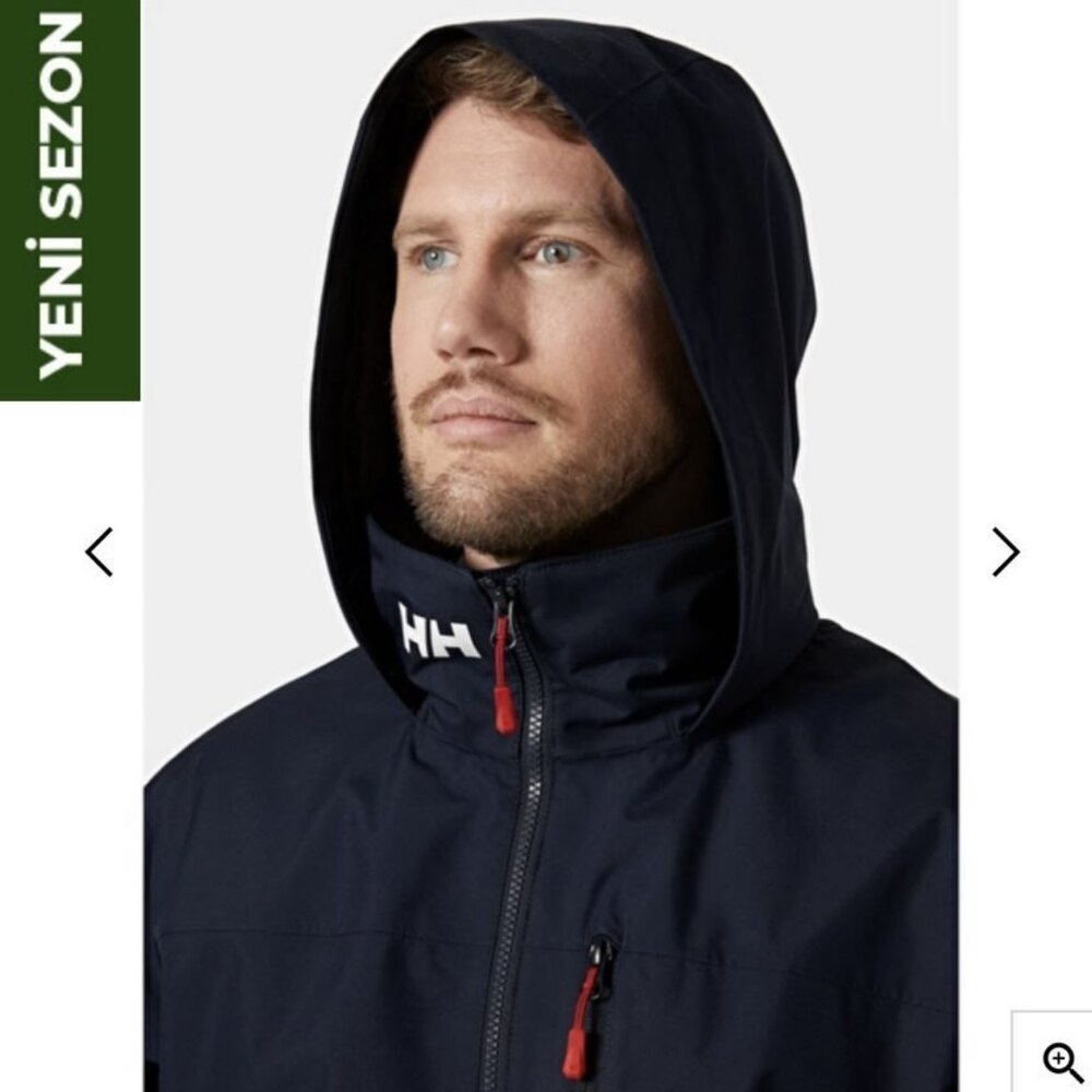 YENİ SEZON HH Polarlı Gizli Kapüşonlu Crew Mont Navy Blue 8361