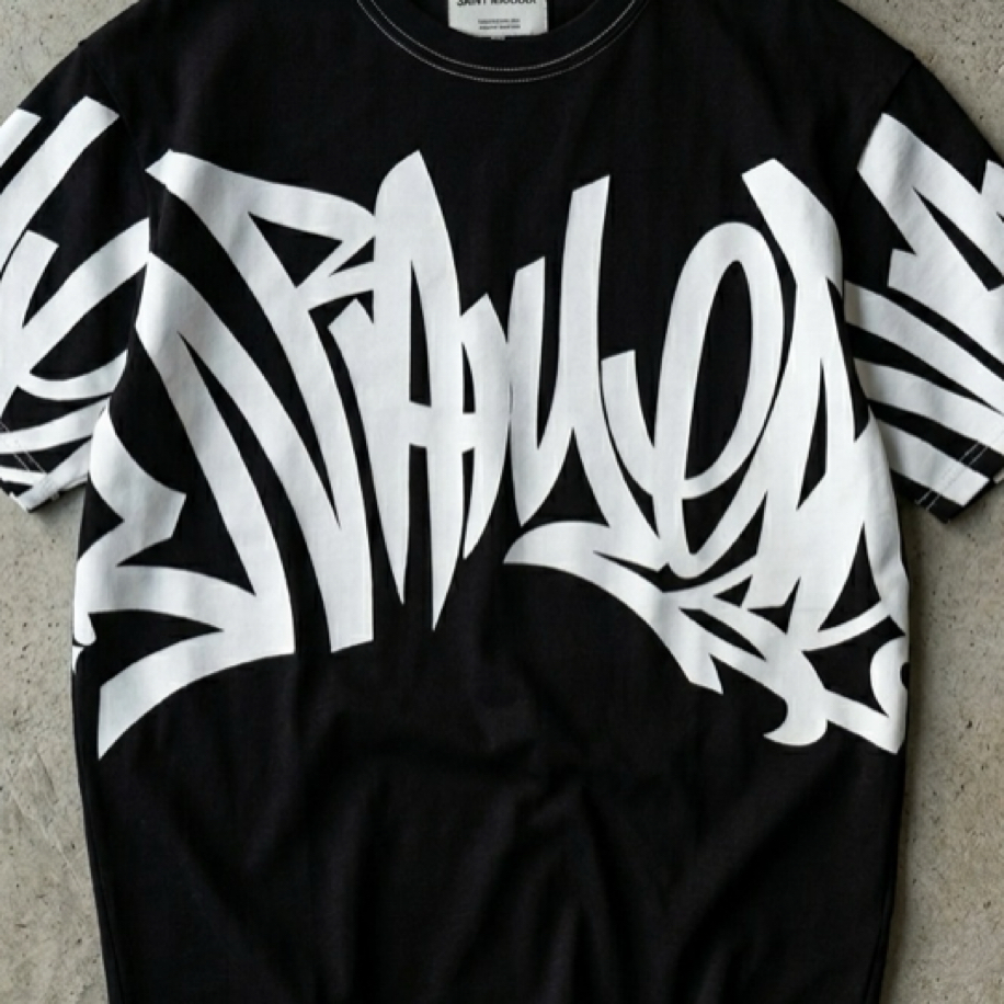 Premium Graf Oversize T-Shirt Siyah 8499