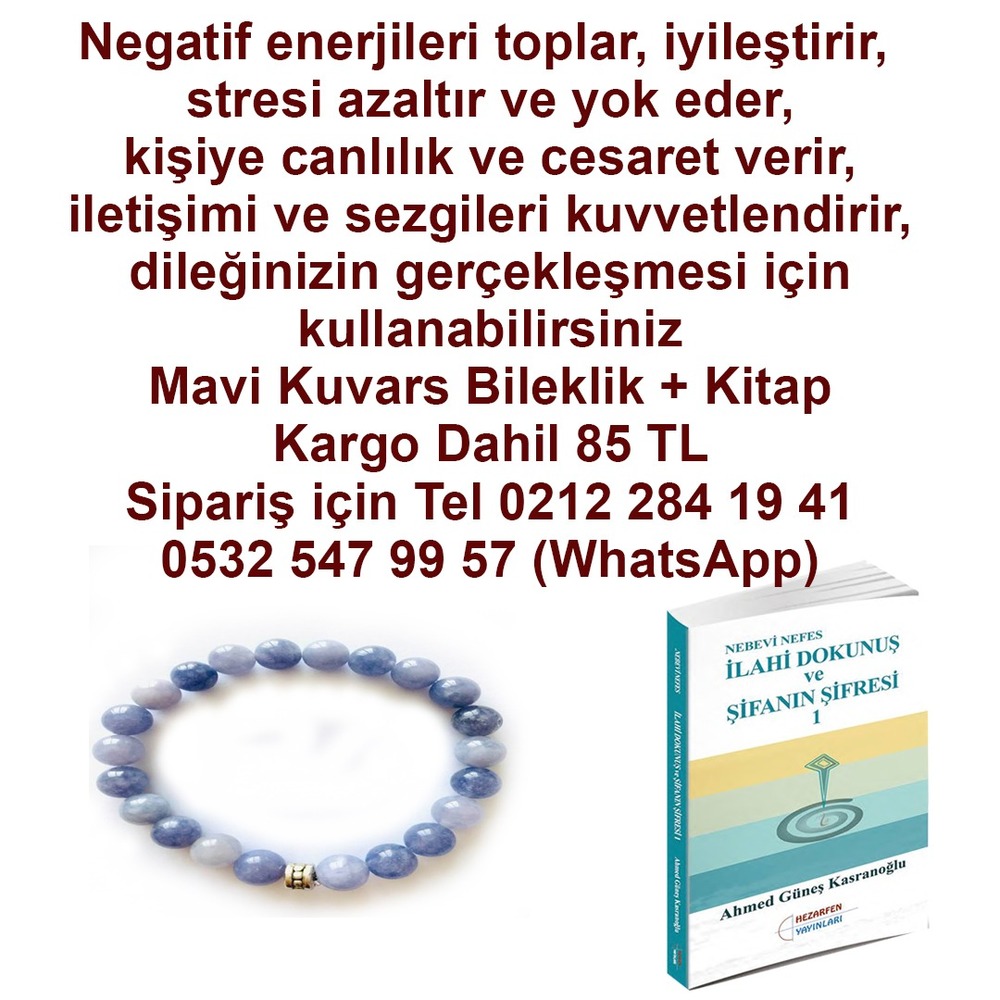 MAVİ KUVARS BİLEKLİK VE İLAHİ DOKUNUŞ ŞİFANIN ŞİFRESİ KİTABI