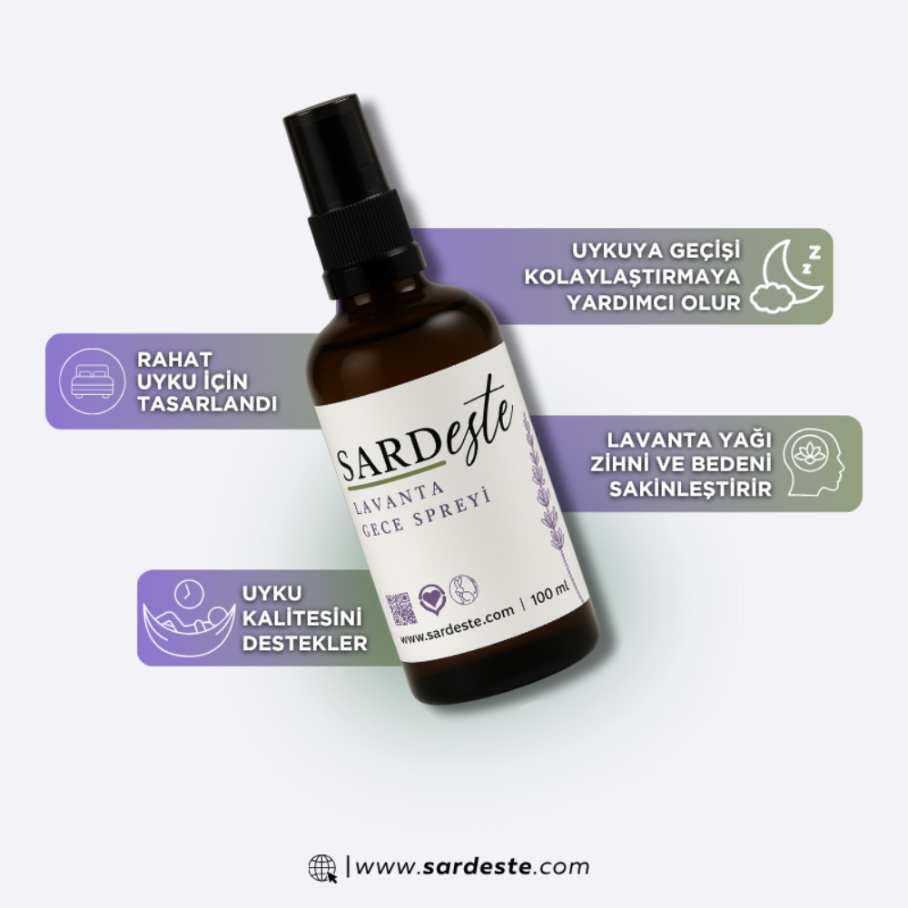 Sardeste | Lavanta Gece Spreyi - 100 ML Cam