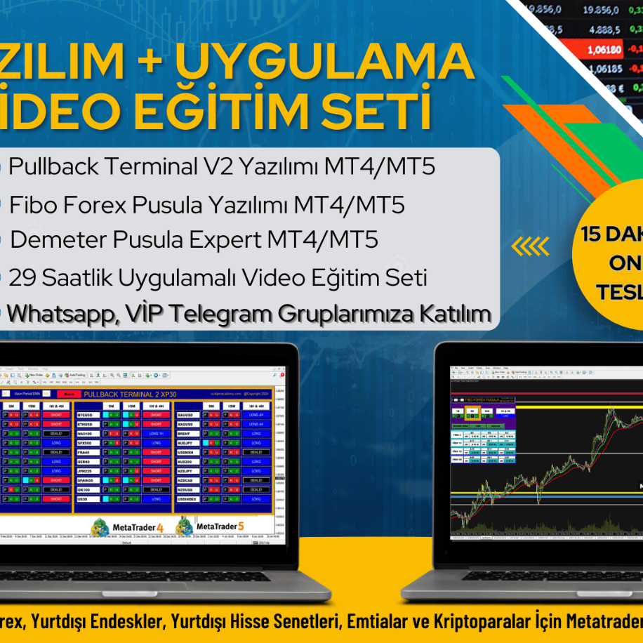 PULLBACK TERMİNAL + FİBO FOREX PUSULA + DEMETER YAZILIMI + 29 SAATLİK UYGULAMALI VİDEO EĞİTİM
