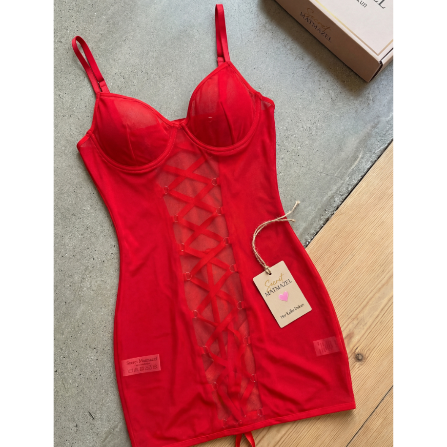 Scarlet Lace-Up Transparan Gecelik