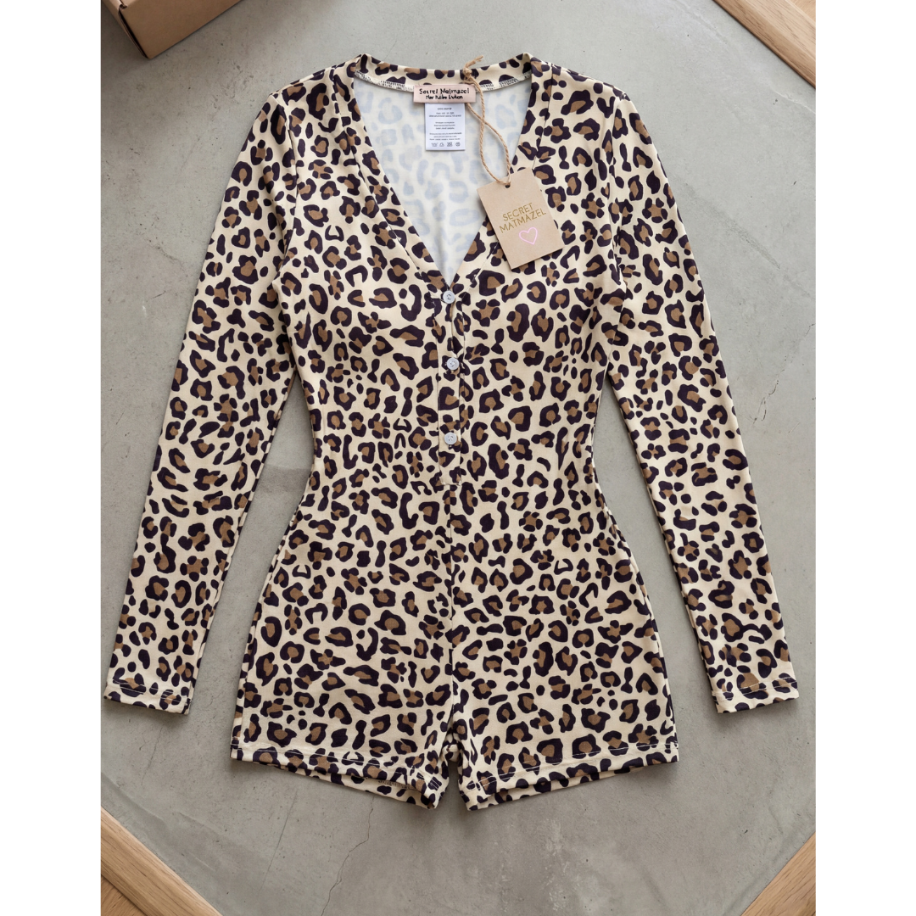 Leopar Desenli Kadın Tulum – Vücuda Oturan Şık Tasarım - 2