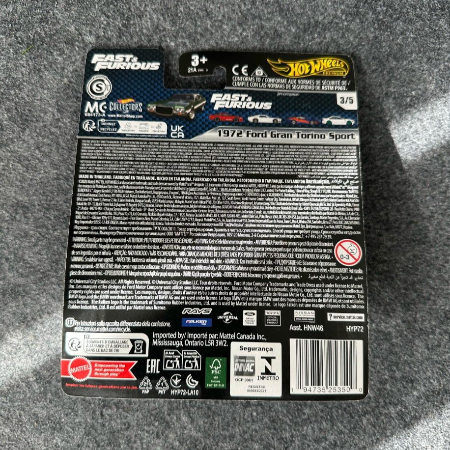 Hot Wheels 972 Ford Gran Torino Sport Fast & Furious Premium (2023)