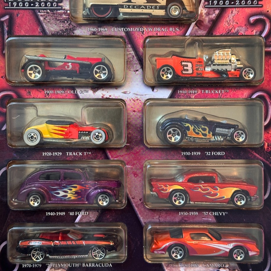 Hot Wheels Decades 1900-2000 Collectible Tin Set (2002)