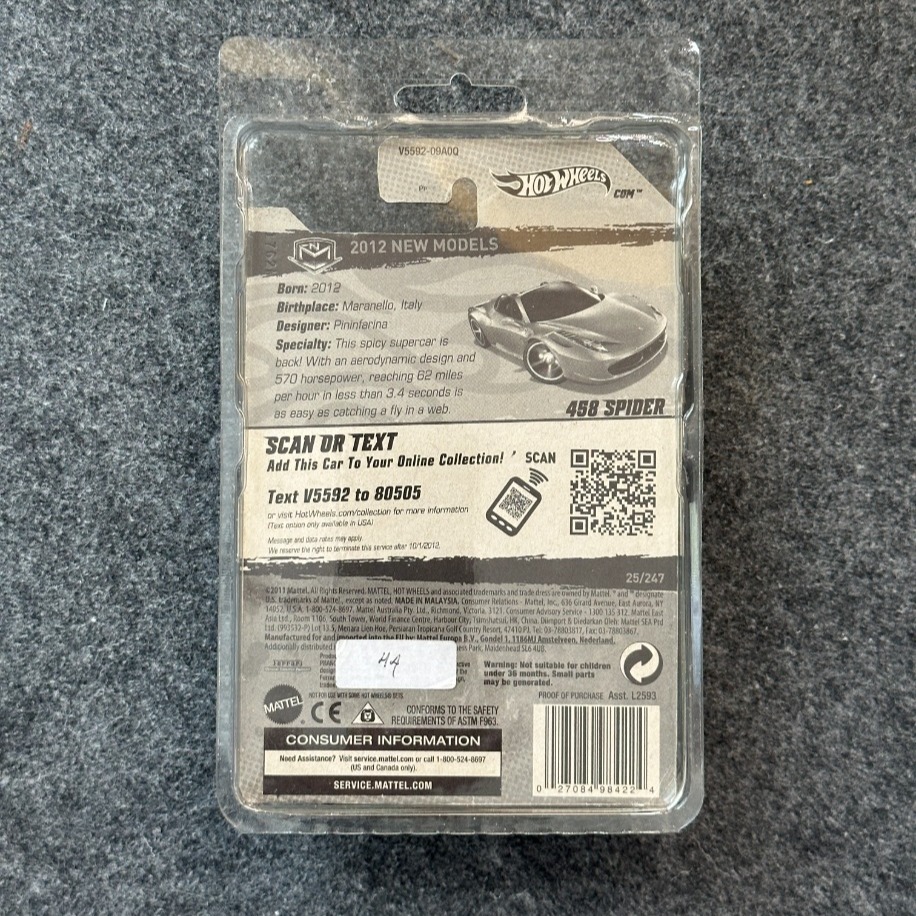 Hot Wheels Ferrari 458 Spider (2011)