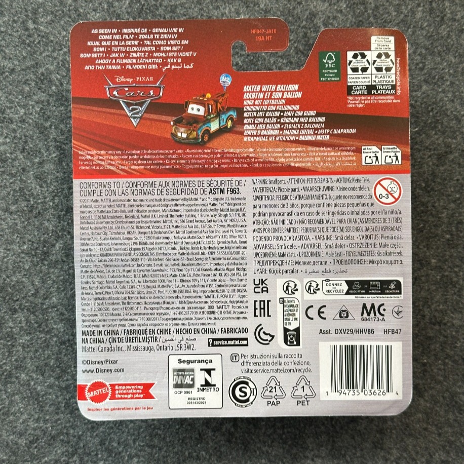 Disney Pixar Cars Mater With Balloon (2021)
