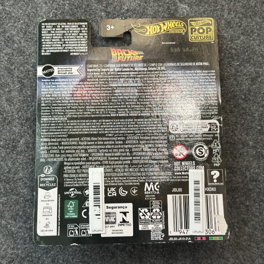 Hot Wheels Back To The Future DeLorean Time Machine Pop Culture Premium (2024)