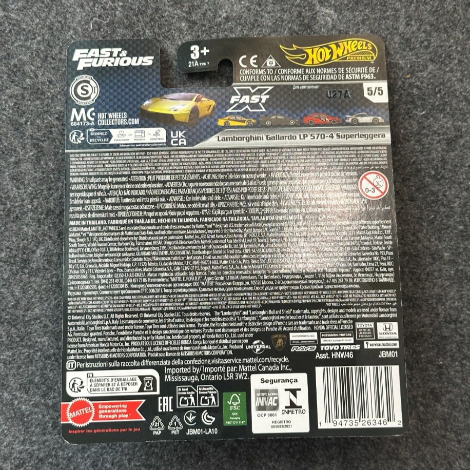 Hot Wheels Lamborghini Gallardo LP 570-4 Fast & Furious Premium (2024)