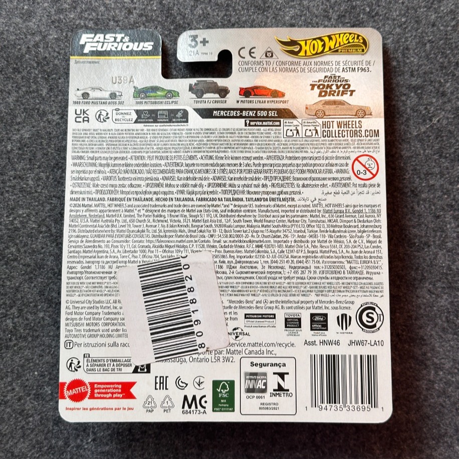 Hot Wheels 25th Anniversary Mercedes-Benz 500 SEL Fast & Furious Premium (2025)