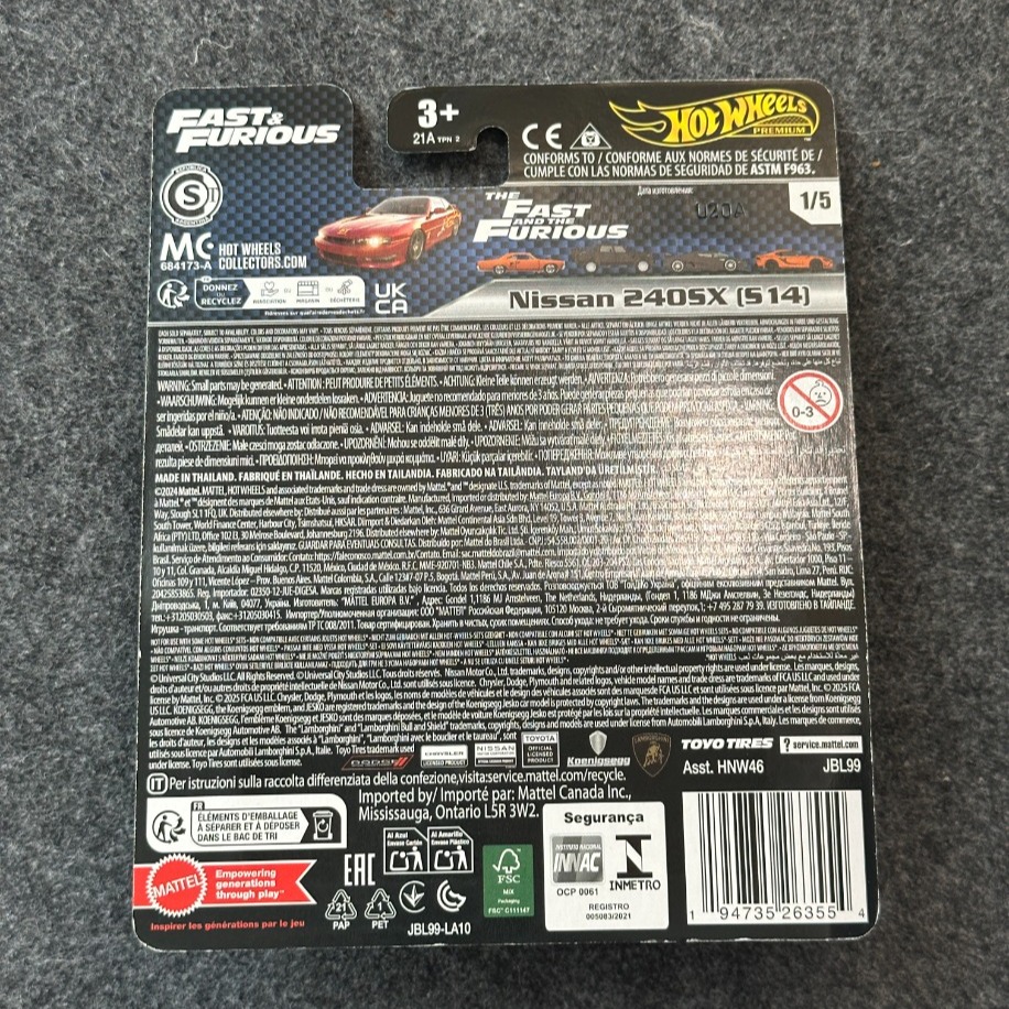 Hot Wheels Nissan 240SX (S14) Fast & Furious Premium (2024)