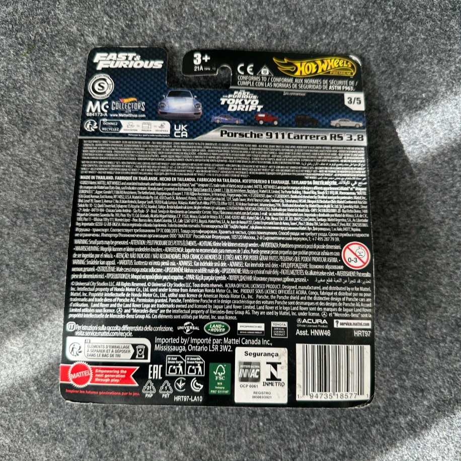 Hot Wheels Porsche 911 Carrera RS 3.8 Fast & Furious Premium (2023)