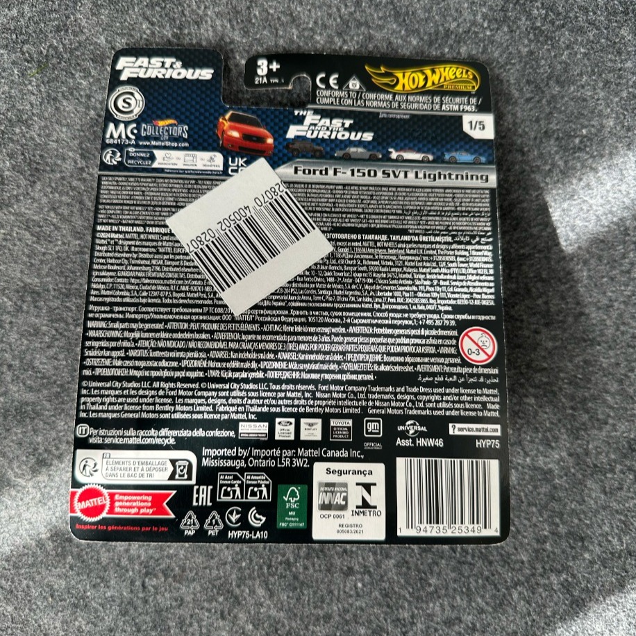 Hot Wheels '99 Ford F-150 SVT Lightning Fast & Furious Premium (2024)