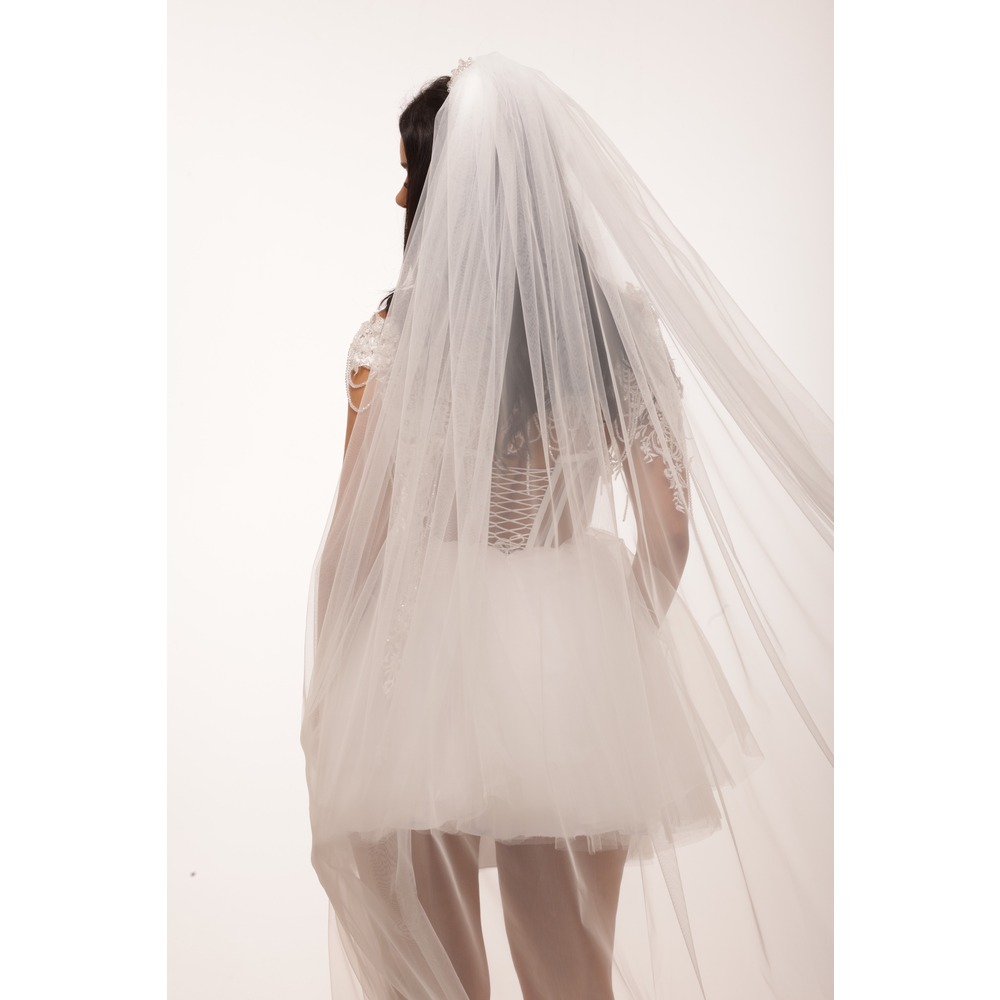 Dione Bridal – Beyaz Kabarık Mini Elbise