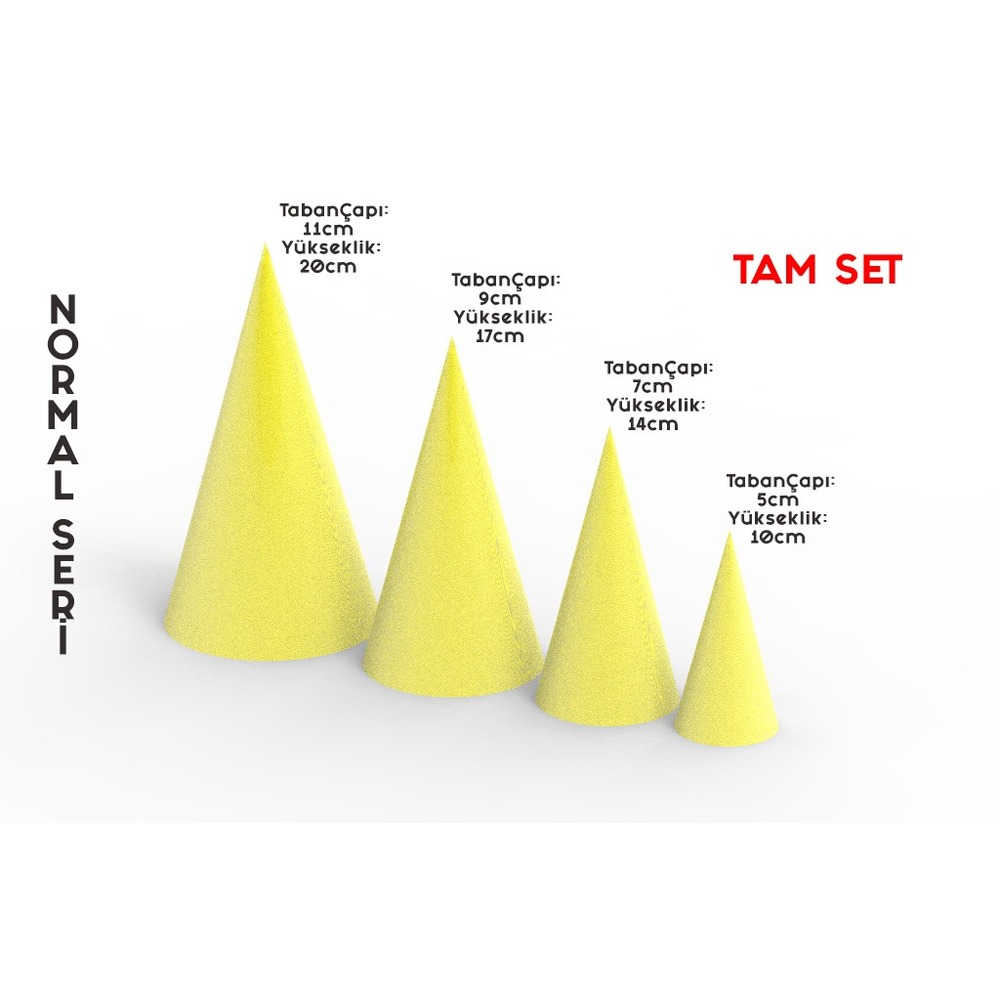 Koni Seramik Kalıp (Normal) 4'lü Tam Set
