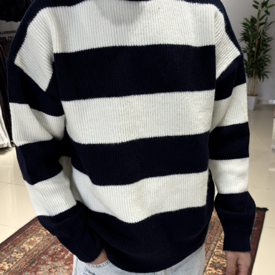 Oversize Triko Örgü Kazak Lacivert