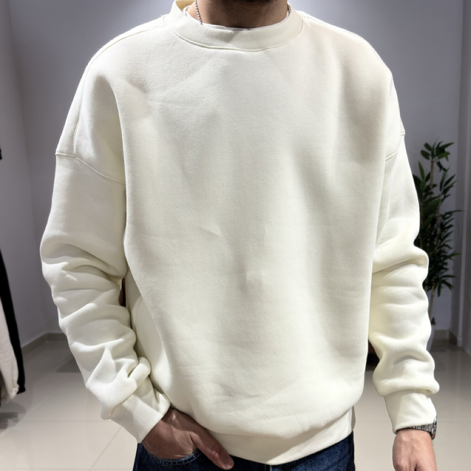 Oversize Basic Sweatshirt Ekru