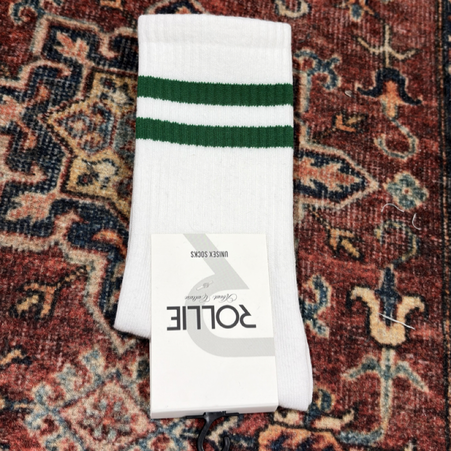 Yeşil Şeritli Unisex Standart Çorap