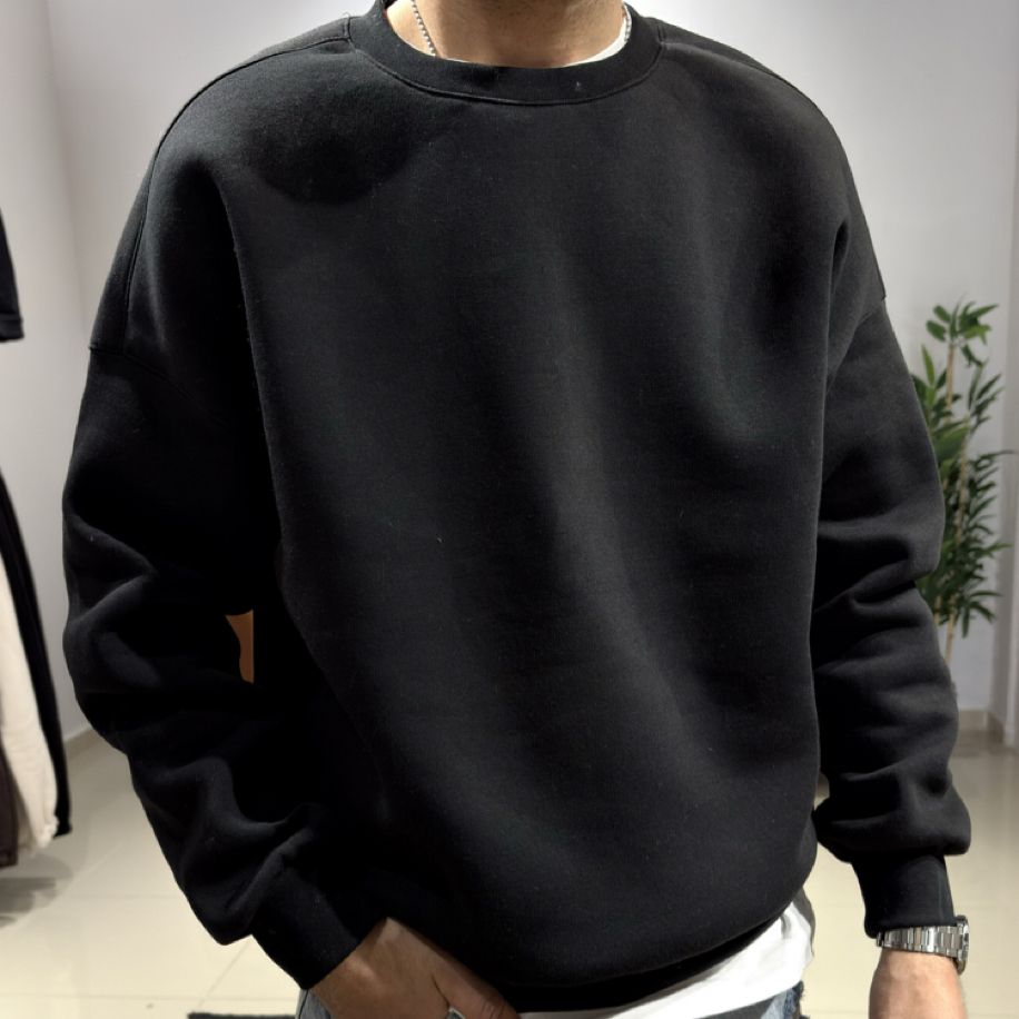Oversize Basic Sweatshirt Siyah