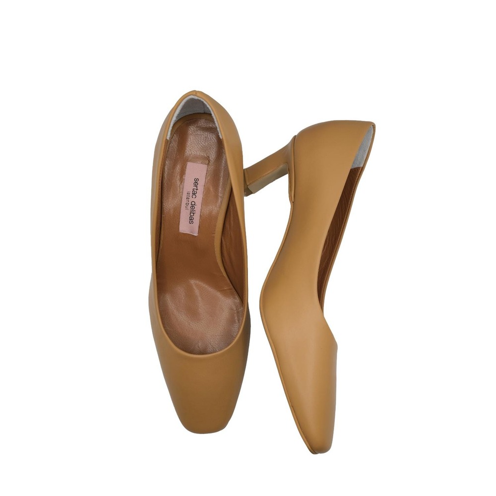 Taba Mat Deri Kadın Topuklu Stiletto