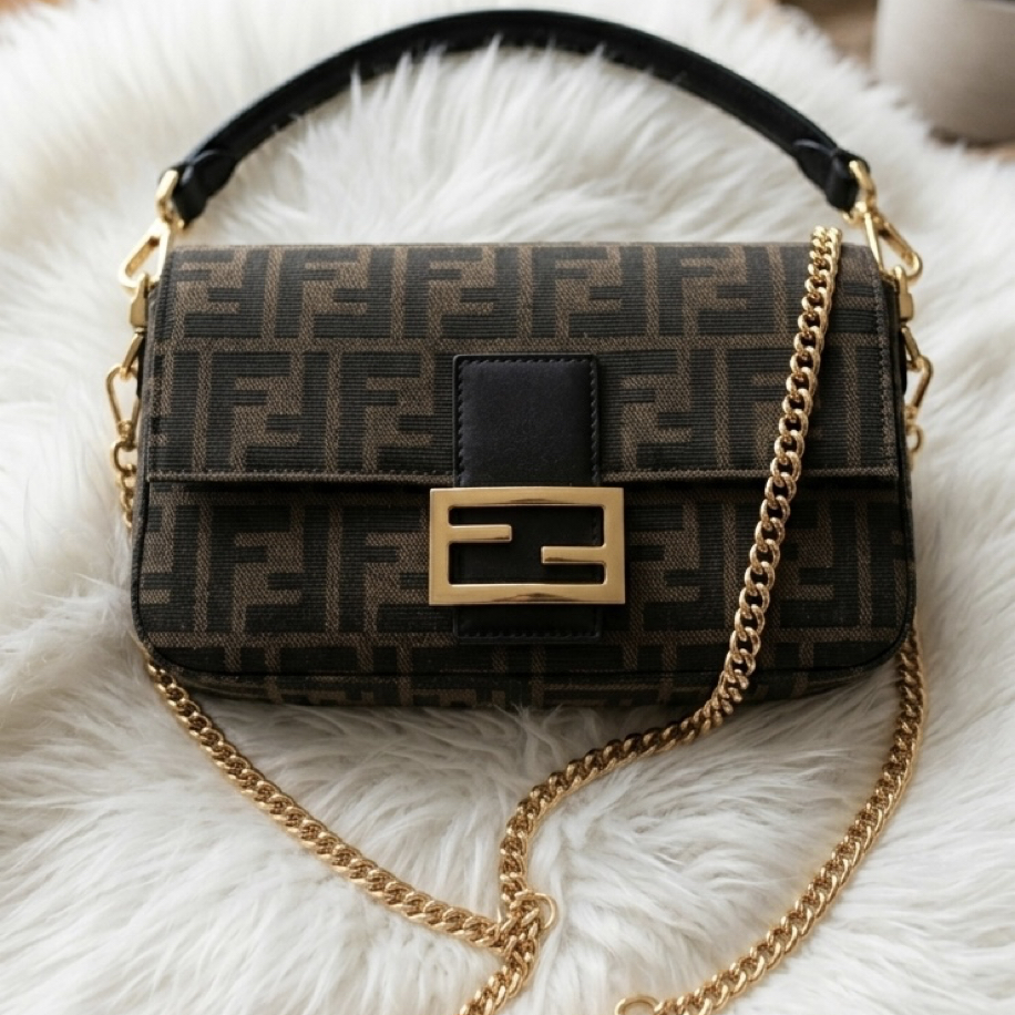 F Baguette Bag Mini Dark Brown&Black | SÍENA VELORA