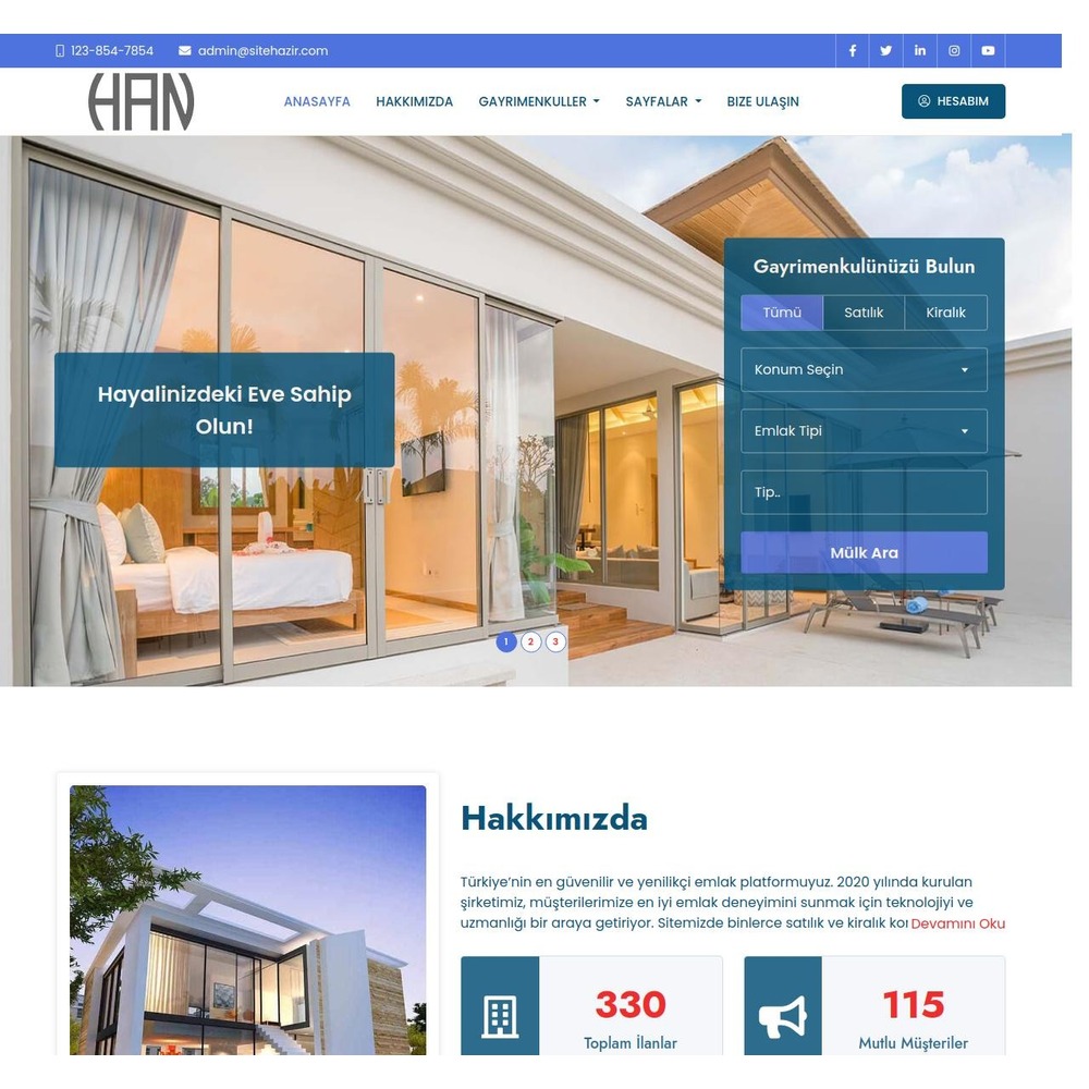 Her Şey Dahil Hazır Emlak Sitesi