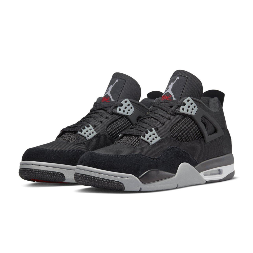  Nike Air Jordan Retro 4 Black Canvas