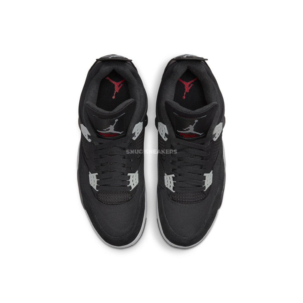  Nike Air Jordan Retro 4 Black Canvas