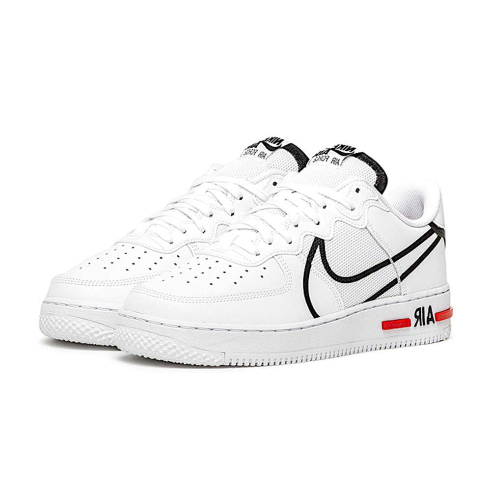 Nike Air Force 1 React White Black Red