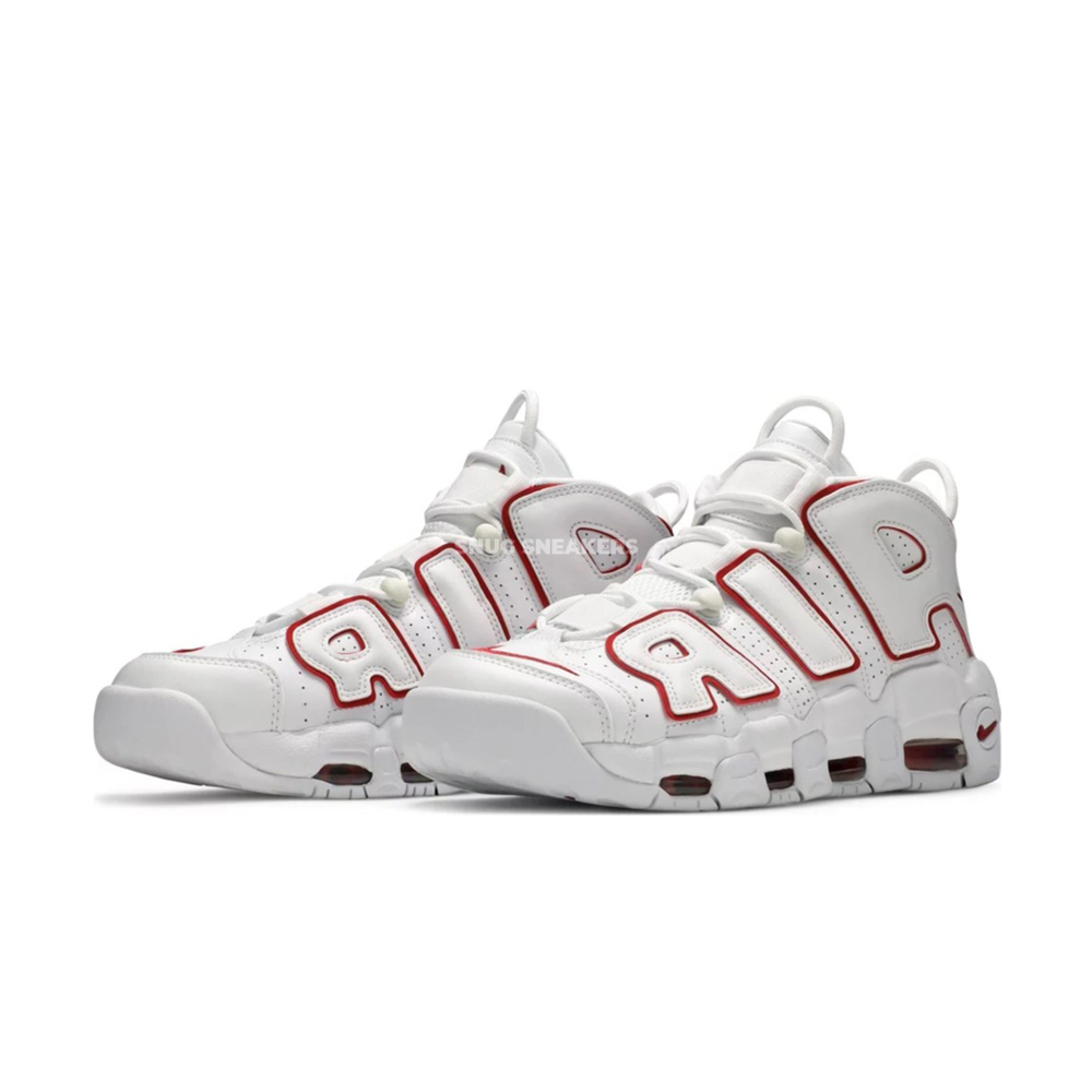Nike Air More Uptempo White Varsity Red Outline
