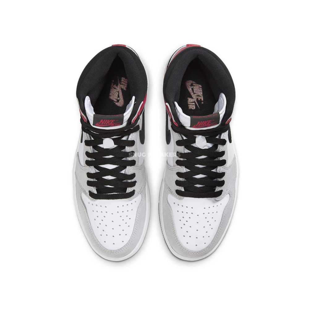  Nike Air Jordan 1 High Light Smoke Grey Red