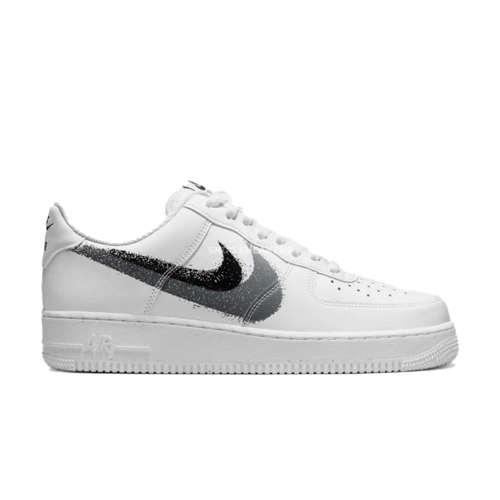 Nike Air Force 1 Low '07 Spray Paint Swoosh White Black Grey