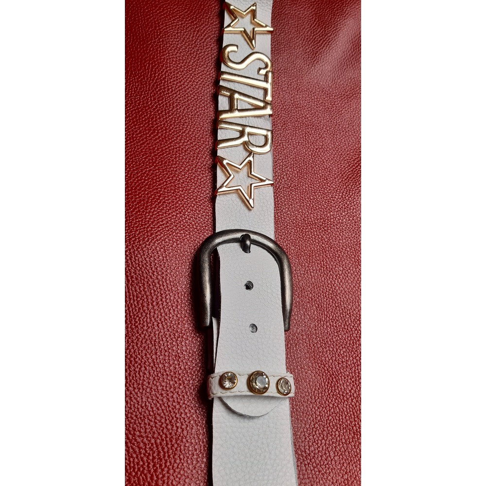 YILDIZ DETAYLI HARFLİ  DERİ KEMER "STAR LEATHER BELT"