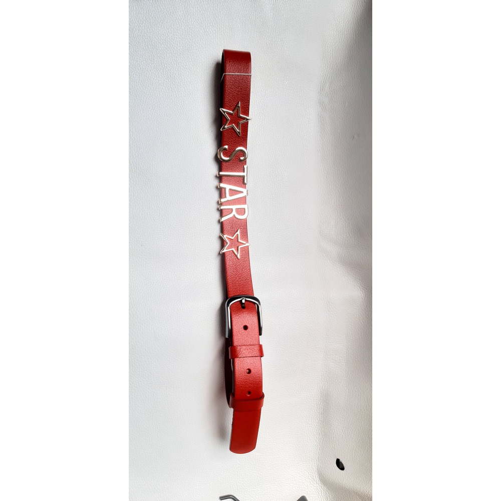 YILDIZ DESENLİ HARFLİ  DERİ KEMER "STAR LEATHER BELT"