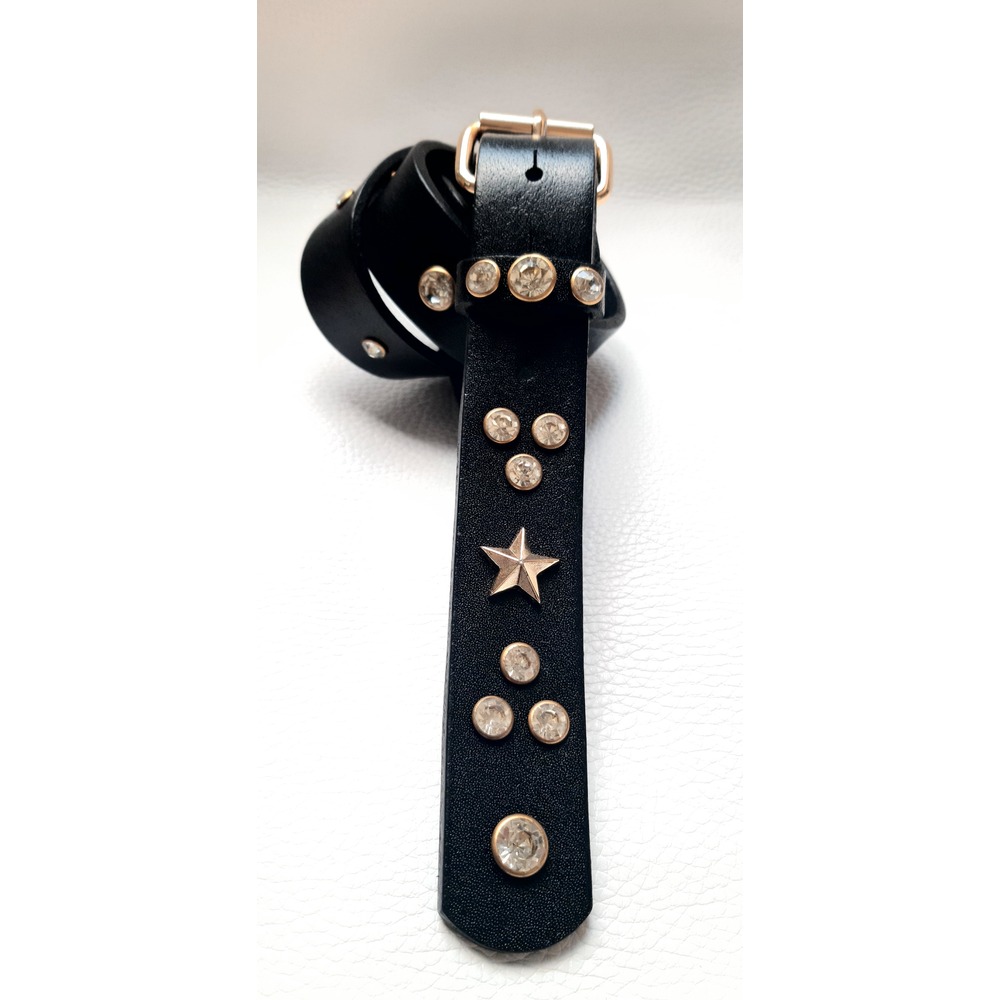 YILDIZ RİVETLİ TAŞLI DERİ KEMER "STAR LEATHER BELT"