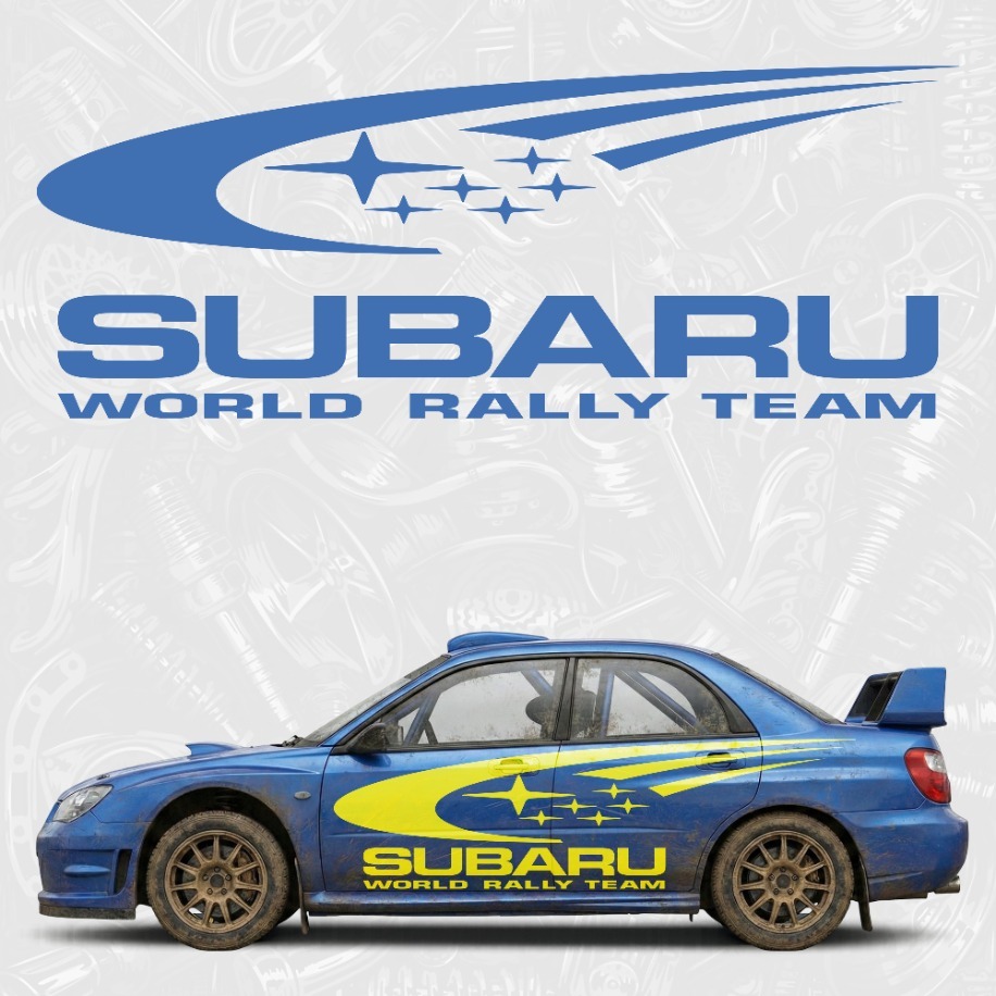 Subaru Forester Rally Sticker SUBARU WORLD RALLY TEAM Yan Gövde Sticker | StikaCar
