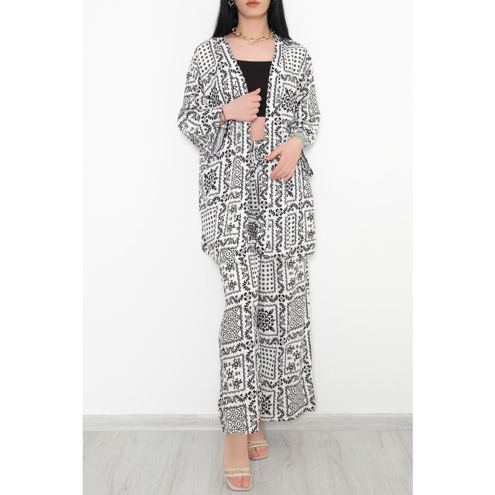 Kimono Takım Siyahdesenli - 10553.1095