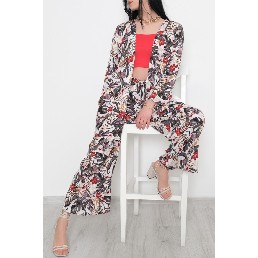 Kimono Takım Yeşilçiçekli - 10553.1095