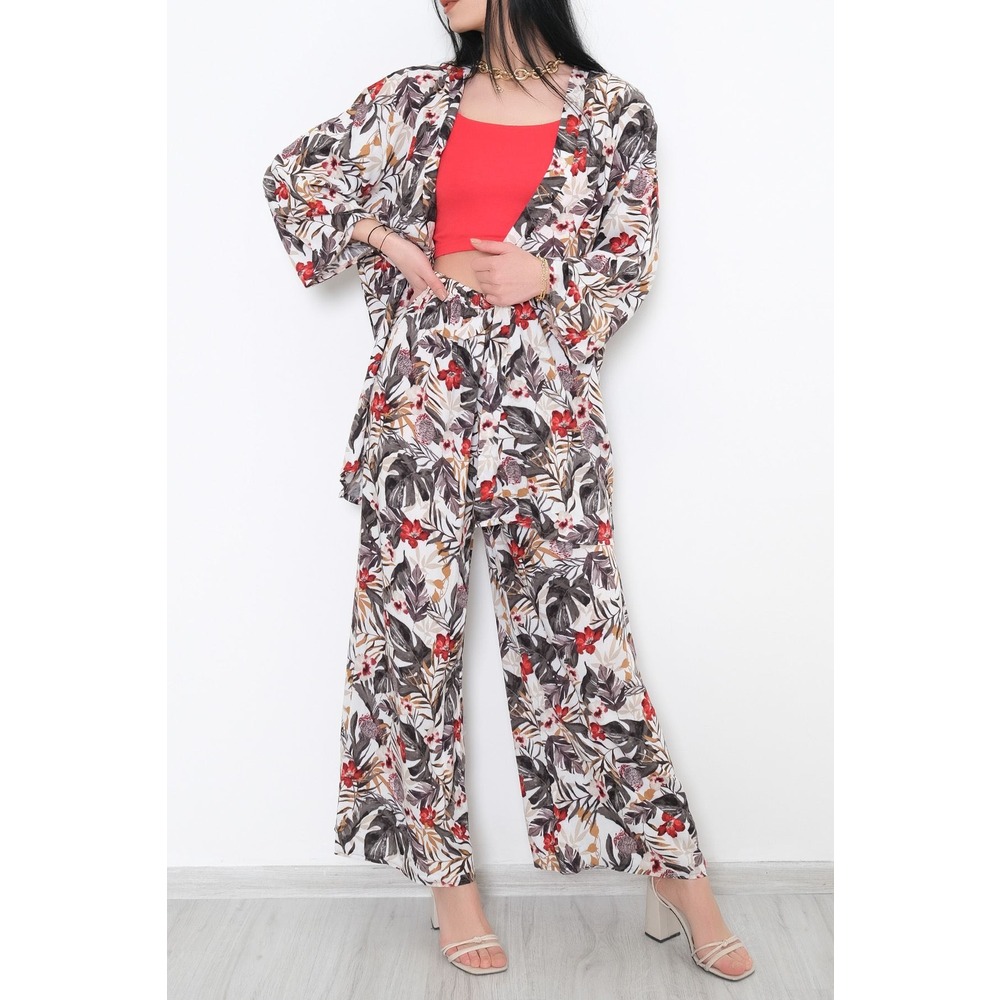 Kimono Takım Yeşilçiçekli - 10553.1095