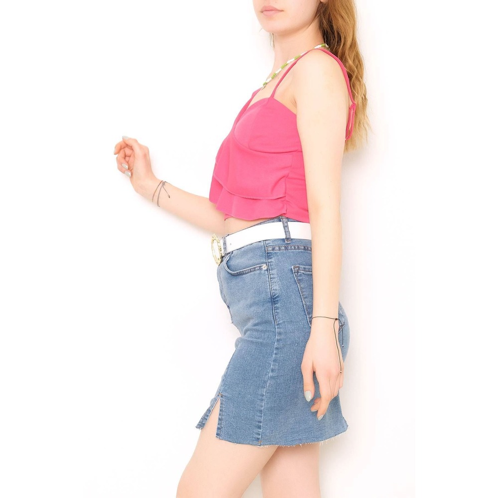 Önü Kat Kat Bluz Fuşya - 10690.631