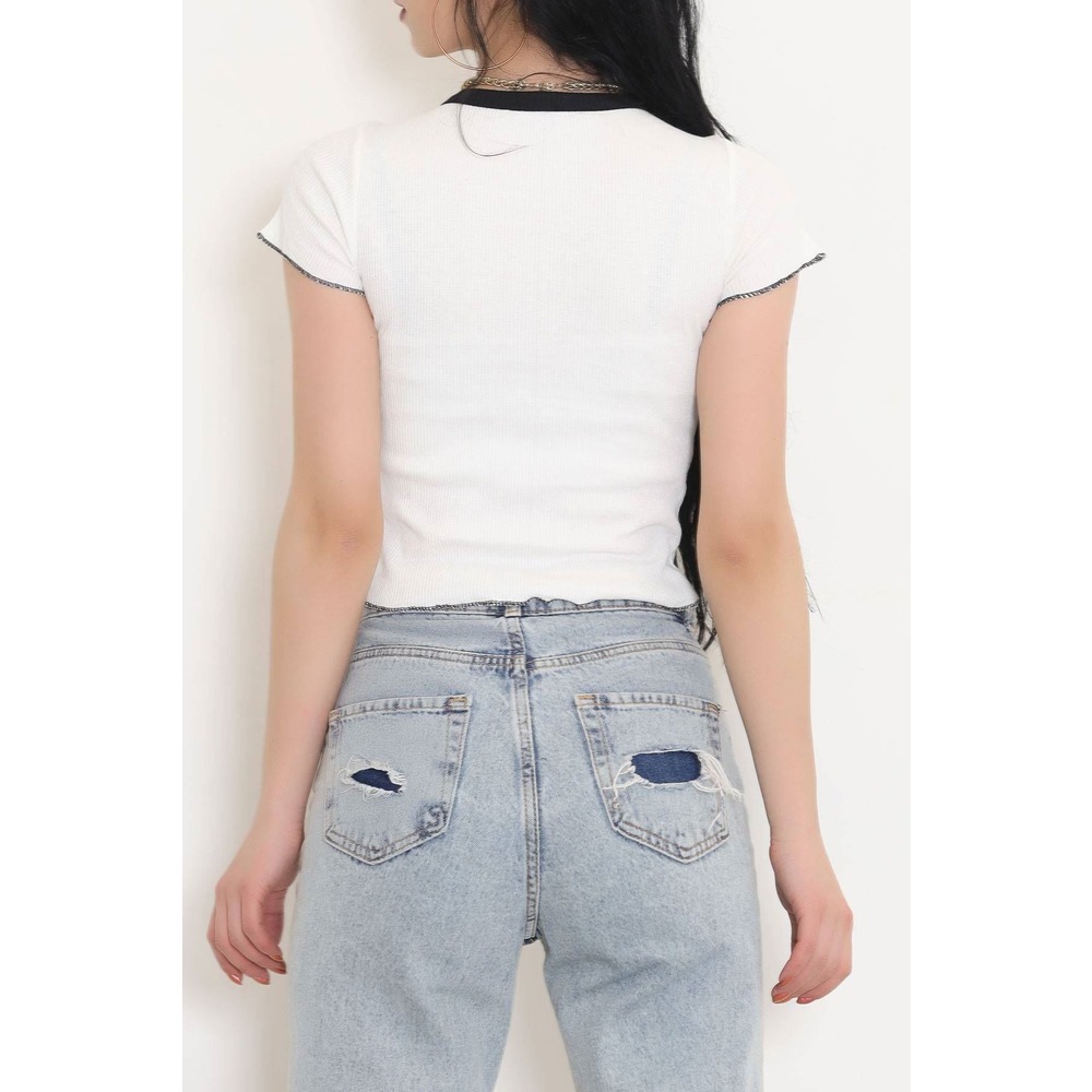 Babe Nakışlı Bluz Ekru - 11009.1567