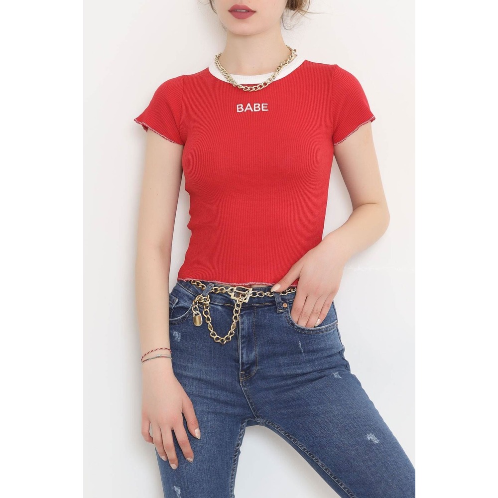 Babe Nakışlı Bluz Kırmızı - 11009.1567