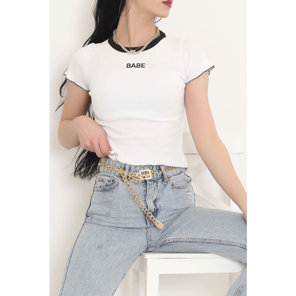 Babe Nakışlı Bluz Ekru - 11009.1567