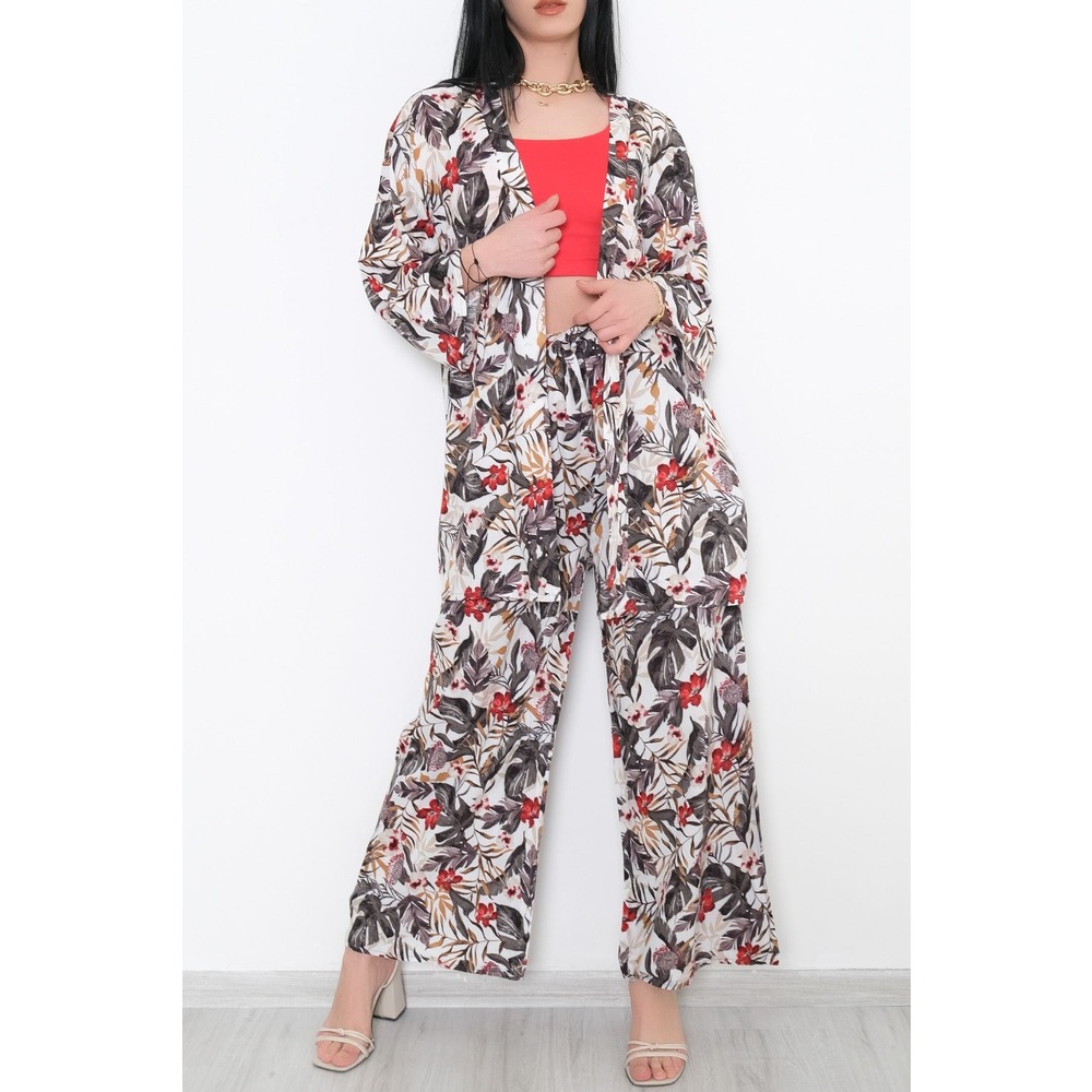 Kimono Takım Yeşilçiçekli - 10553.1095