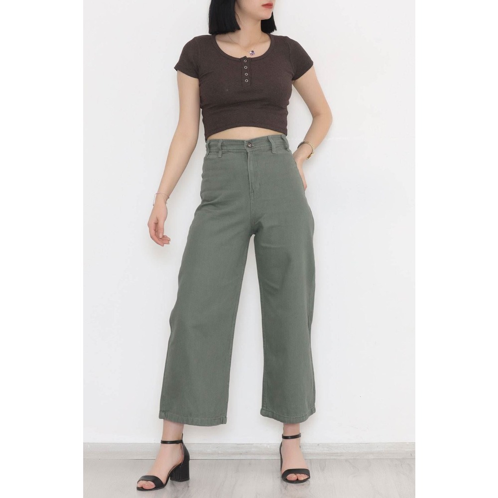 Bol Paça Kot Pantolon Açıkhaki - 0019.1184