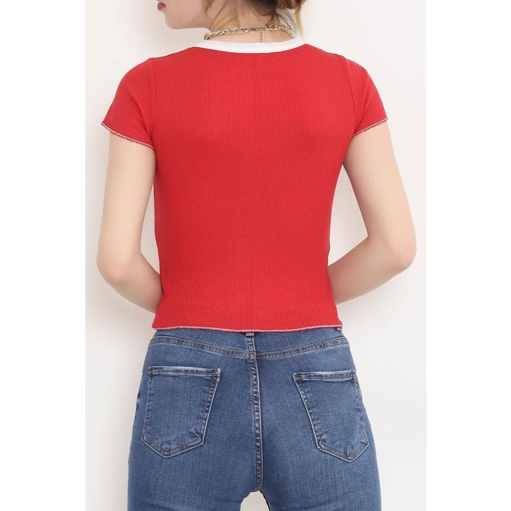 Babe Nakışlı Bluz Kırmızı - 11009.1567